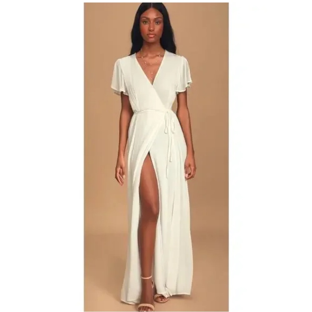 NWT Lulus White Wrap Dress